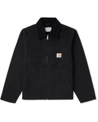 Carhartt - Detroit Corduroy-trimmed Organic Cotton-canvas Jacket - Lyst