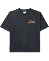 Rhude - Sales And Service Logo-print Cotton-jersey T-shirt - Lyst
