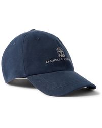 Brunello Cucinelli - Garment-Dyed Cotton Embroidered Baseball Cap - Lyst
