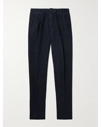 Boglioli - Gerade geschnittene Hose aus Leinen mit Falten - Lyst