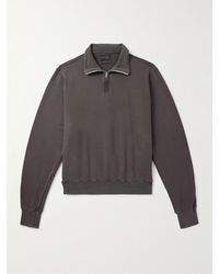 Les Tien - Yacht Sweatshirt aus Baumwoll-Jersey mit kurzem Reißverschluss in Stückfärbung - Lyst