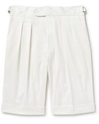 Richard James - Straight-leg Pleated Cotton-blend Twill Shorts - Lyst