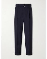 Officine Generale - Hugo Straight-Leg Pleated Virgin Wool Trousers - Lyst