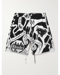 Rhude - Strada Straight-leg Logo-print Silk-twill Drawstring Shorts - Lyst