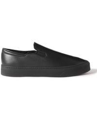The Row - Dean Leather Slip-on Sneakers - Lyst