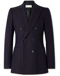 Dries Van Noten - Slim-Fit Double-Breasted Wool And Linen-Blend Blazer - Lyst