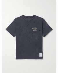 Satisfy - Distressed Logo-print Mothtechtm Organic Cotton-jersey T-shirt - Lyst