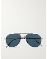 Dior - Dior90 A1u Aviator-style Silver-tone Sunglasses - Lyst