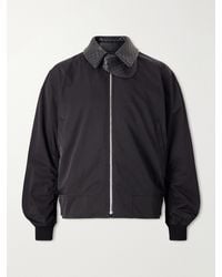Bottega Veneta - Intrecciato Leather-trimmed Twill Blouson Jacket - Lyst