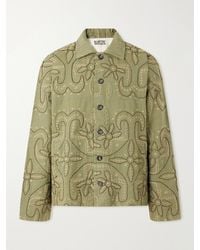 Kartik Research - Godhadi Embroidered Cotton-Canvas Blouson Jacket - Lyst