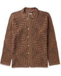Bode - Crocheted Cotton Shirt - Lyst