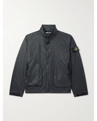 Stone Island - Jacke aus "Panama-TC"-Material mit Logoapplikation in Stückfärbung - Lyst