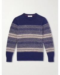 Brunello Cucinelli - Fair Isle Brushed-Knit Alpaca-Blend Sweater - Lyst