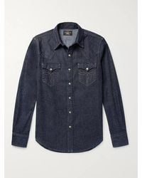 RRL - Slim-Fit Denim Western Shirt - Lyst