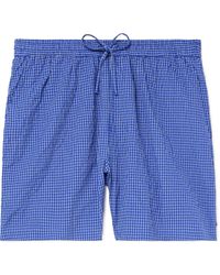 Rohe - Straight-Leg Checked Cotton-Seersucker Drawstring Shorts - Lyst