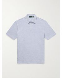 Incotex - Zanone Slim-fit Striped Linen And Cotton-blend Polo Shirt - Lyst