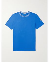 Moncler - Schmal geschnittenes T-Shirt aus Baumwoll-Jersey mit Logodetail - Lyst
