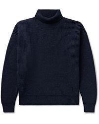 Loro Piana - Ribbed Cashmere And Mohair-blend Rollneck Sweater - Lyst