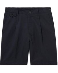 Dunhill - Straight-leg Pleated Cotton And Linen-blend Twill Bermuda Shorts - Lyst