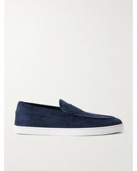 Christian Louboutin - Varsiboat Logo-Embossed Leather Boat Shoes - Lyst