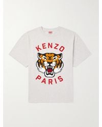 KENZO - Lucky Tiger T-Shirt aus Baumwoll-Jersey mit Logoprint - Lyst