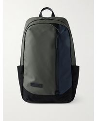 master-piece - Slick Logo-appliquéd Leather And Cordura® Ballistic Nylon Backpack - Lyst
