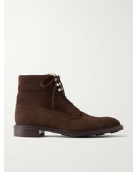 John Lobb - Alder Suede Lace-Up Boots - Lyst