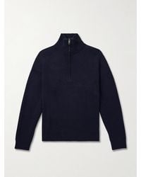 Nili Lotan - Nathaniel Cotton And Cashmere-Blend Half-Zip Sweater - Lyst
