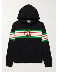 Gucci Colour-block Logo-print Tech-jersey Half-zip Hoodie for Men