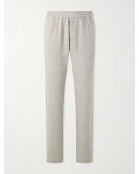 Sunspel - Slim-Fit Straight-Leg Linen Trousers - Lyst