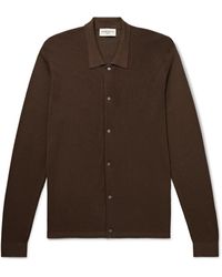 Officine Generale - Brent Slim-Fit Lyocell And Wool-Blend Cardigan - Lyst