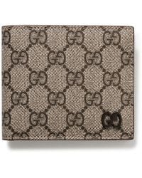 Gucci - Gg Supreme Monogrammed Coated-Canvas And Full-Grain Leather Billfold Wallet - Lyst