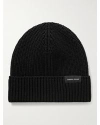 Canada Goose - Logo-Appliquéd Ribbed Wool Beanie - Lyst