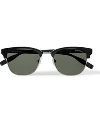 Montblanc D-frame Acetate And Silver-tone Sunglasses - Black