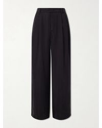Amomento - Wide-Leg Pleated Satin Trousers - Lyst