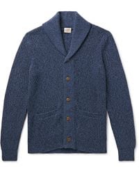 Faherty - Shawl-collar Cotton And Cashmere-blend Cardigan - Lyst