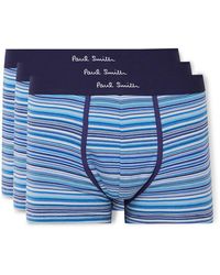 Paul Smith - Three-pack Striped Stretch Organic Cotton-jersey Boxer Briefs - Lyst
