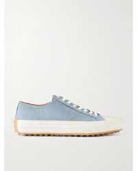 Tod's - Cassetta Leather-Trimmed Nubuck Sneakers - Lyst