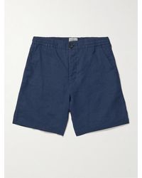 Oliver Spencer Straight-leg Linen Shorts - Blue