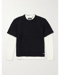 NAHMIAS - Two-Tone Layered Brushed Sweater - Lyst