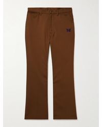 Needles - Pantaloni bootcut slim-fit in twill con logo ricamato - Lyst