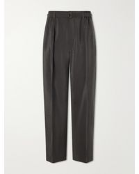 Lemaire - Straight-Leg Silk-Blend Suit Trousers - Lyst