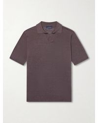 Thom Sweeney - Linen And Cotton-blend Polo Shirt - Lyst