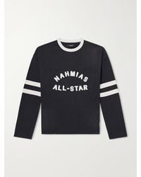 NAHMIAS - All Star Varsity Logo-Appliquéd Striped Cotton-Jersey T-Shirt - Lyst