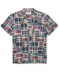 Alex Mill - Convertible-collar Patchwork Checked Cotton-madras Shirt - Lyst
