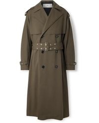 Ami Paris - Double-breasted Belted Virgin Wool-gabardine Trench Coat - Lyst