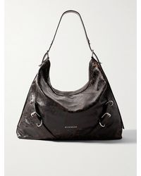 Givenchy - Voyou Xl Crackled-leather Messenger Bag - Lyst
