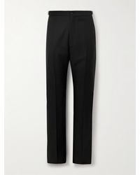 De Petrillo - Slim-Fit Straight-Leg Grain De Poudre Wool Tuxedo Trousers - Lyst