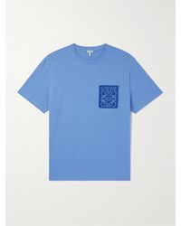 Loewe - T-shirt in jersey di cotone con logo ricamato Anagram - Lyst