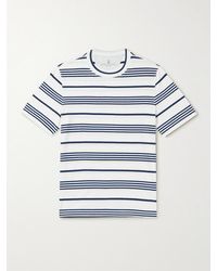 Brunello Cucinelli - T-Shirt aus gestreiftem Baumwoll-Jersey - Lyst